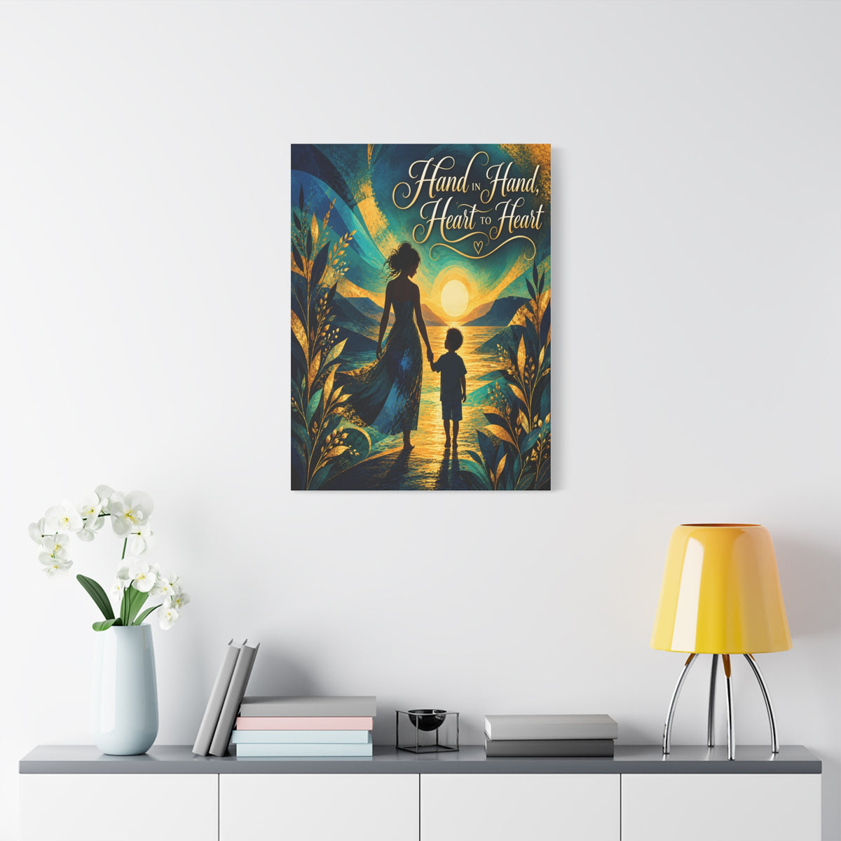 Hand in Hand, Heart to Heart Mother and Son Wall Art