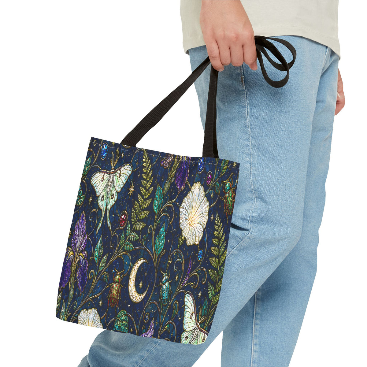 Moonlit Menagerie Garden | Celestial Botanical Tote Bag