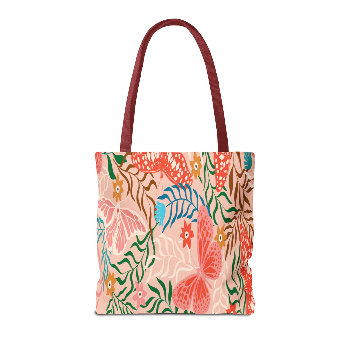 Floral Pattern Tote Bag — Pink Botanical All-Over Print