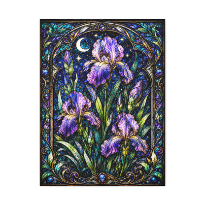 Iris Moon Matte Canvas Wall Art — Stretched Floral Botanical Print