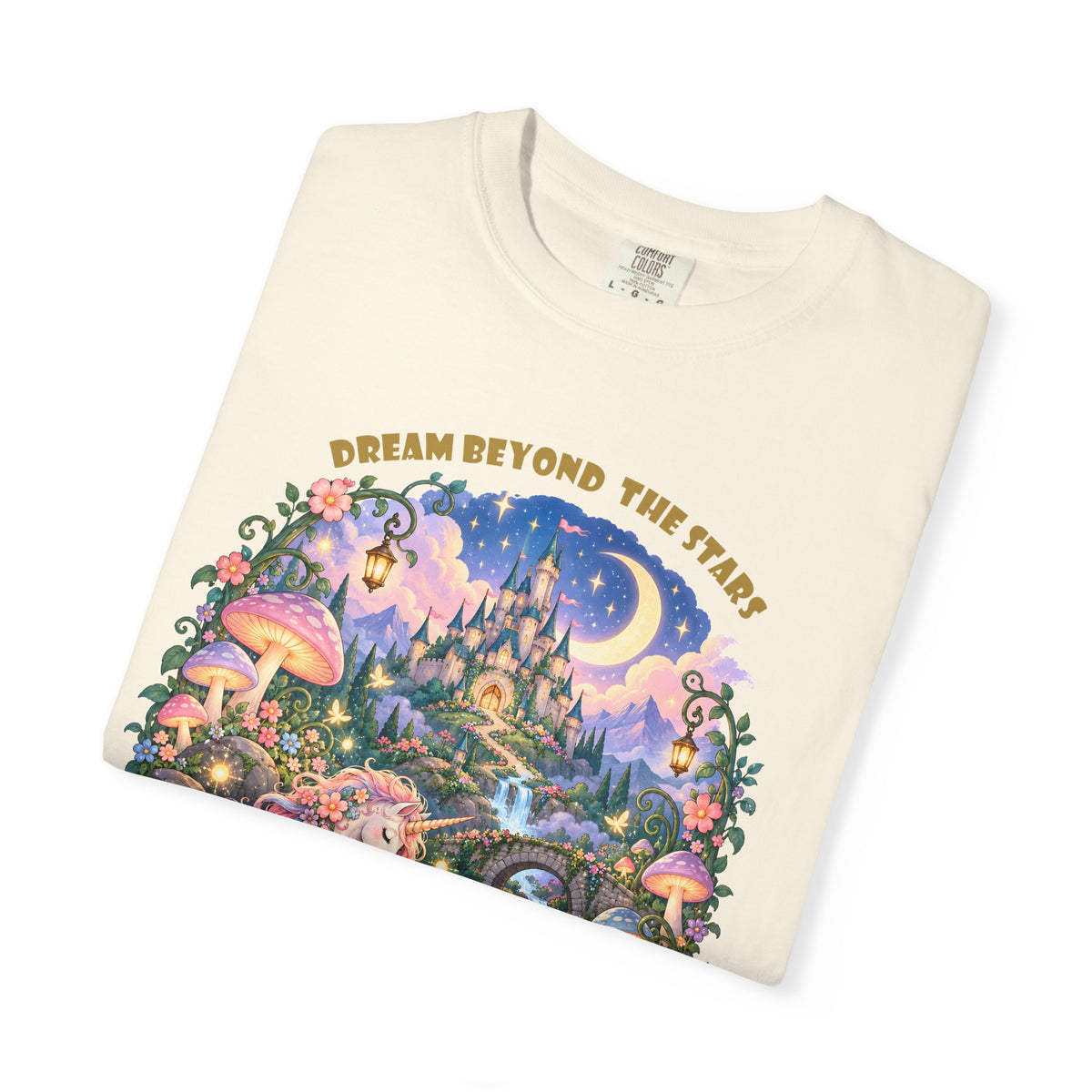 Enchanted Unicorn & Dragon Fairytale T-Shirt – Magical Castle Garden