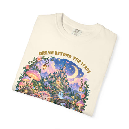 Enchanted Unicorn & Dragon Fairytale T-Shirt – Magical Castle Garden