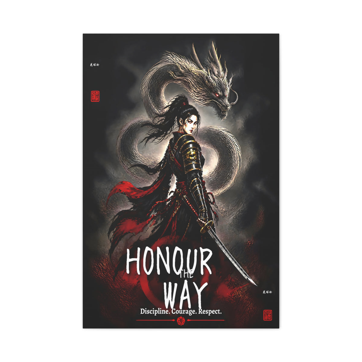 Honour the Way Samurai Dragon Warrior Wall Art