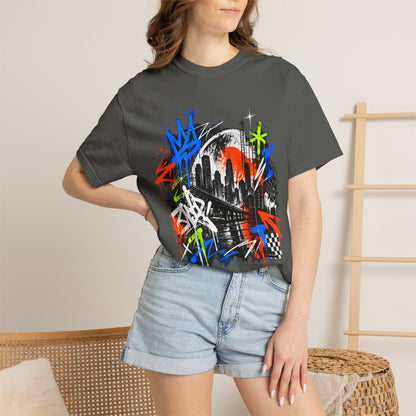 Urban Neon Graffiti Cityscape Streetwear T-Shirt