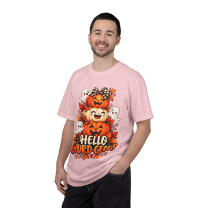 Hello Gourd-Geous Halloween T-Shirt | Cute Pumpkin & Ghost Graphic Tee