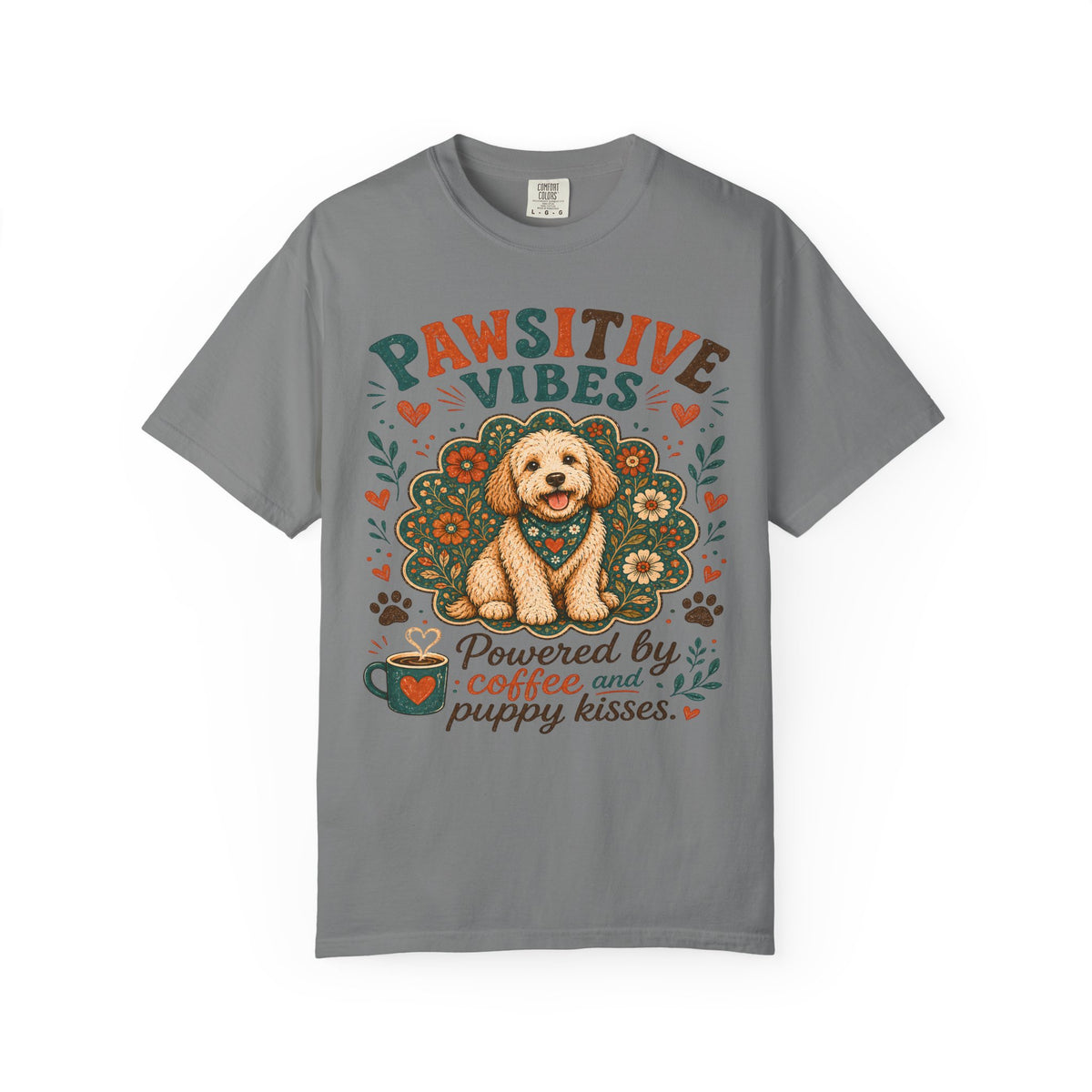 Pawsitive Vibes | Coffee & Puppy Kisses Dog Lover T-shirt