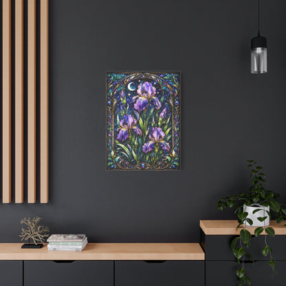 Iris Moon Matte Canvas Wall Art — Stretched Floral Botanical Print