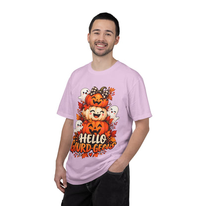 Hello Gourd-Geous Halloween T-Shirt | Cute Pumpkin & Ghost Graphic Tee