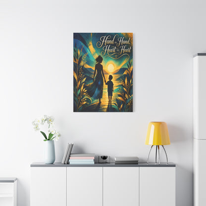 Hand in Hand, Heart to Heart Mother and Son Wall Art