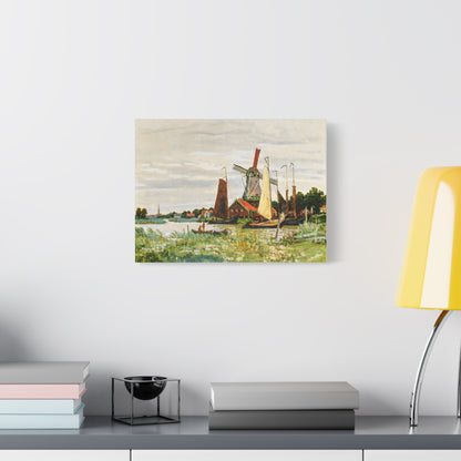 Claude Monet Dutch Windmill Wall Art | Zaandam Impressionist Landscape Print