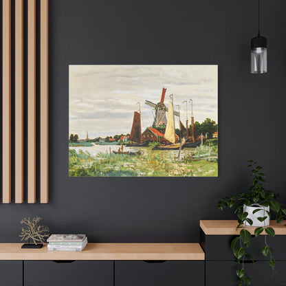 Claude Monet Dutch Windmill Wall Art | Zaandam Impressionist Landscape Print